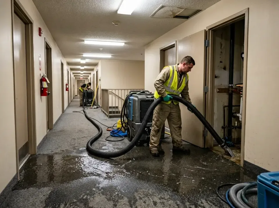 multi-unit-apartment-hallway-f-005 — frequently asked questions, Emergency Burst Pipe Water Extraction & Removal in Arkwrigh…